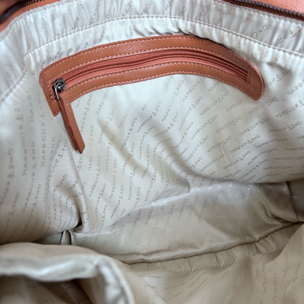 HARBOUR 2ND Manon Large Tan Genuine Leather Tote Bag - Picture 7 of 16